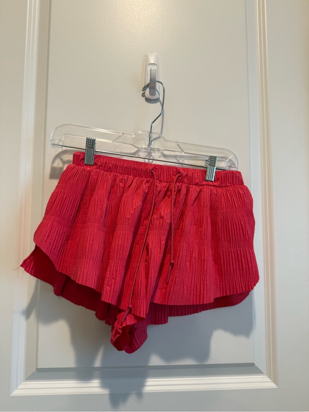 Free People Intimately Pleated Ruffle Running Shorts Pink Size XS